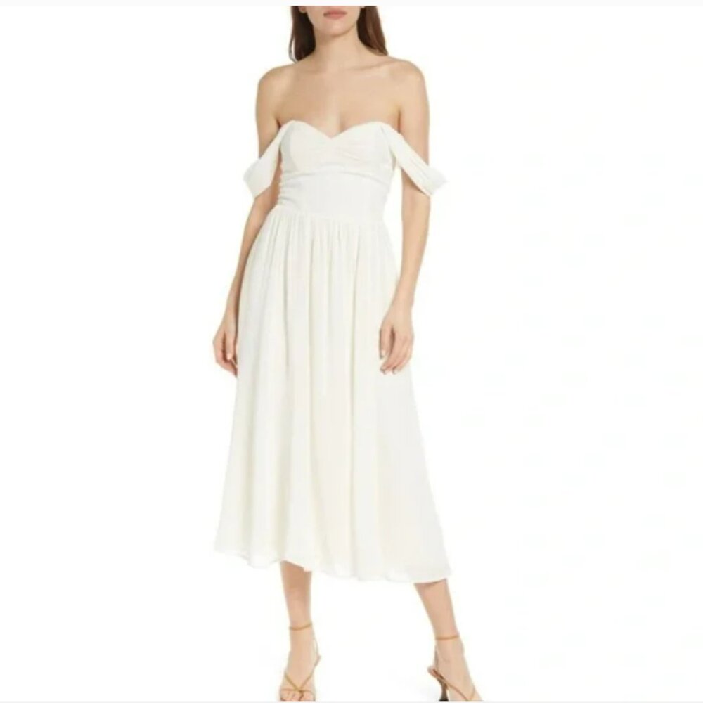Size 12 Reformation Violet Dress in Ivory for Bride to Be